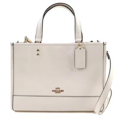 Pre-owned Coach Ivory Leather Shoulder Bag Tote Bag () In White