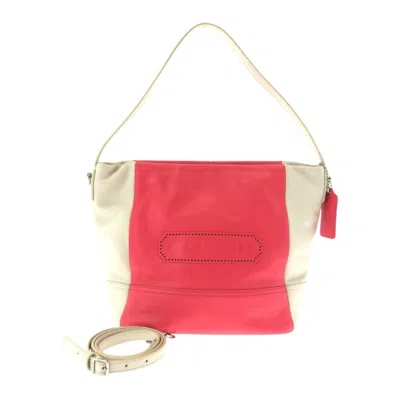 Pre-owned Coach Ivory Pink Leather Shoulder Bag ()
