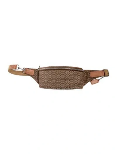 Pre-owned Coach Jacquard Belt Bag In Brown
