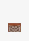 Coach Jacquard Cardholder With Crystals In Brown