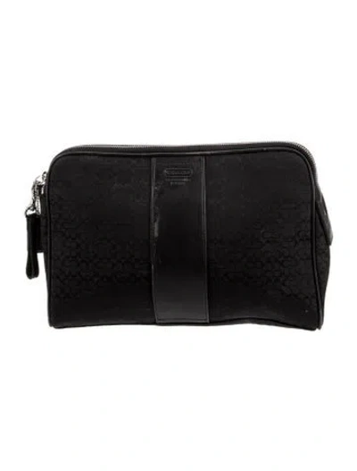 Pre-owned Coach Jacquard Clutch In Black