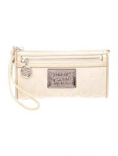 Pre-owned Coach Jacquard Clutch In Neutrals