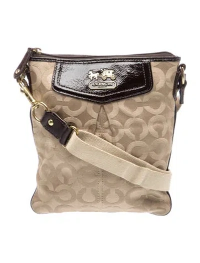 Pre-owned Coach Jacquard Crossbody Bag In Neutral