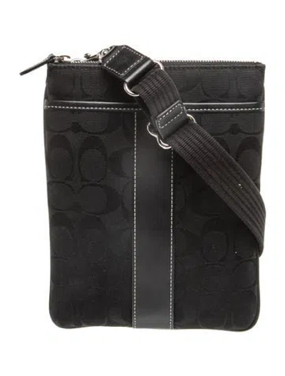 Pre-owned Coach Jacquard Messenger Bag In Black