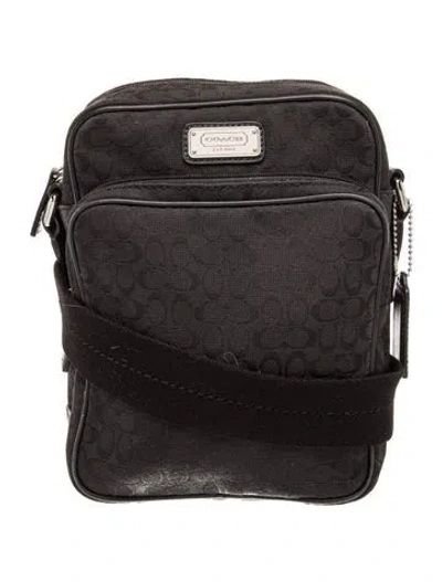 Pre-owned Coach Jacquard Messenger Bag In Black