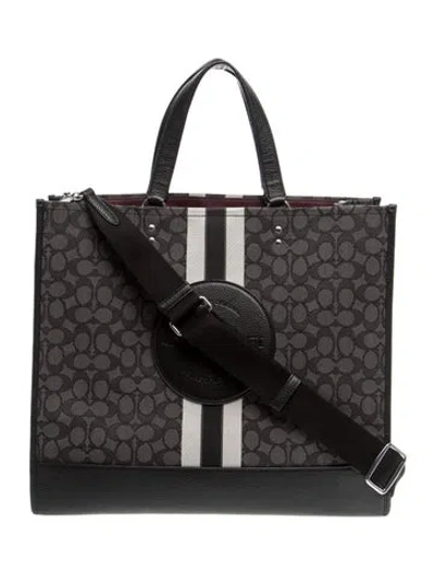 Pre-owned Coach Jacquard Messenger Bag In Black