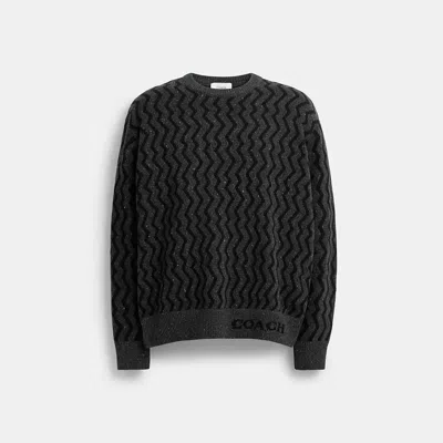 Coach Jacquard Sweater In Grey Multi