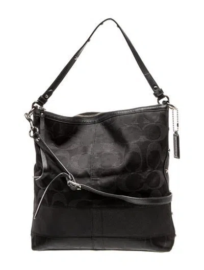 Pre-owned Coach Jacquard Top Handle Bag In Black
