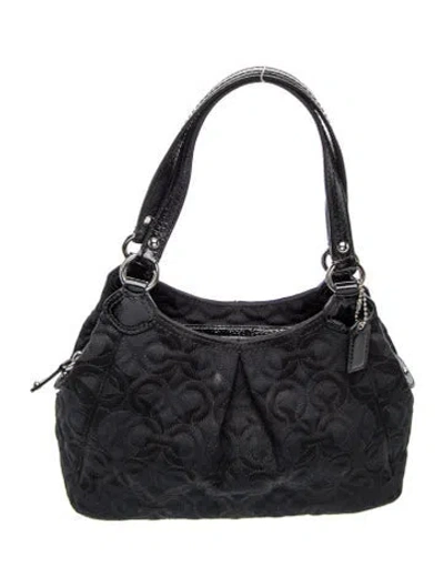 Pre-owned Coach Jacquard Top Handle Bag In Black