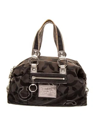 Pre-owned Coach Jacquard Top Handle Bag In Gray