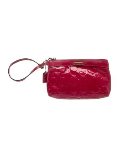 Pre-owned Coach Jacquard Top Handle Bag In Red