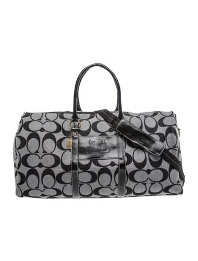 Pre-owned Coach Jacquard Weekender Bag In Black