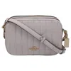 Coach Jes Quilted Double-zipped Crossbody Bag In White Leather In Gray