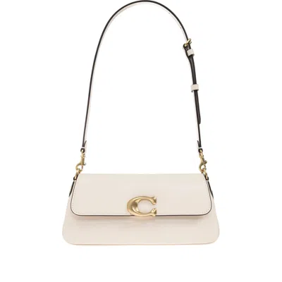Coach Jet Clasp-detail Leather Shoulder Bag In Neutral