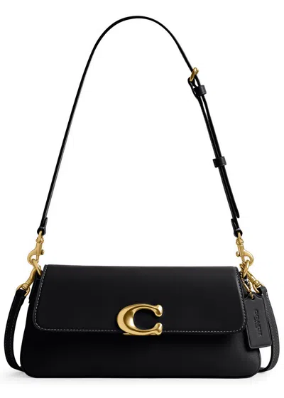 Coach Jet Leather Shoulder Bag In Black