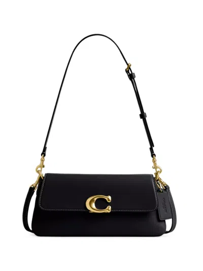 Coach Jet Leather Shoulder Bag In Black