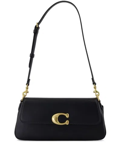 Coach Jet Leather Shoulder Bag In Black