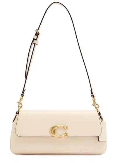Coach Jet Leather Shoulder Bag In White