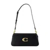 Coach Womens Black Jet Leather Shoulder Bag In Black