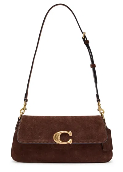 Coach Jet Suede Shoulder Bag In Dark Brown