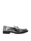 Coach Leah Anthracite Leather Chunky Loafers In Gray