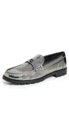 Coach Leah Anthracite Leather Chunky Loafers In Anthracite