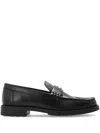 Coach Logo-plaque Leather Loafers In Black