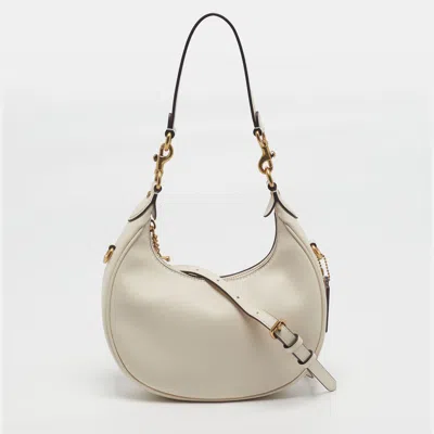 Pre-owned Coach Jonie Off White Leather Hobo