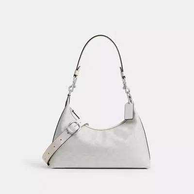 Coach Juliet Shoulder Bag In Signature Canvas In Silver/white Chalk