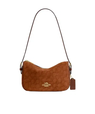 Coach Kailey Shoulder Bag In Signature Suede In Brown