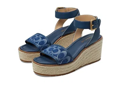 Coach Katherine Signature C Cs495-422 Flat Women's Blue Espadrille Zogg557