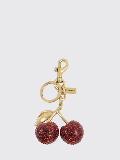 Coach Small Crystal Cherry Bag Charm In Gold