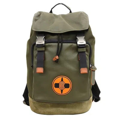 Pre-owned Coach Khaki Canvas Backpack () In Brown