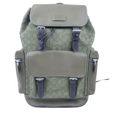 Pre-owned Coach Khaki Canvas Leather Backpack ()
