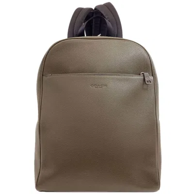 Pre-owned Coach Khaki Leather Backpack () In Brown