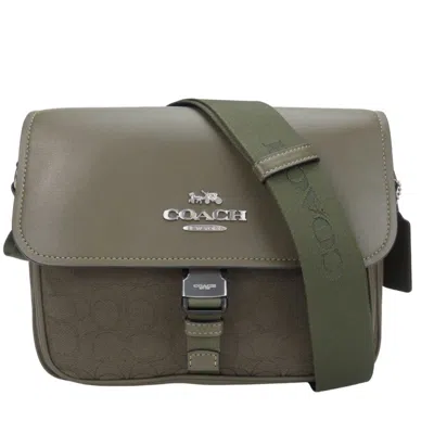 Pre-owned Coach Khaki Leather Canvas Shoulder Bag ()