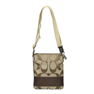 Pre-owned Coach Khaki Leather Shoulder Bag () In Brown