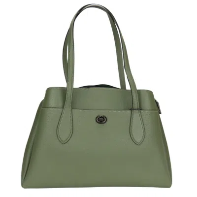Pre-owned Coach Khaki Leather Tote Bag () In Brown