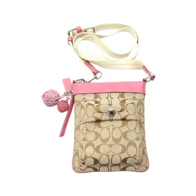 Pre-owned Coach Khaki Pink Leather Shoulder Bag ()