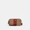 Coach Kira Crossbody In Colorblock Signature Canvas In Brass/tan/rust