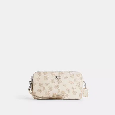 Coach Kira Crossbody Bag With Floral Print In Silver/chalk Multi