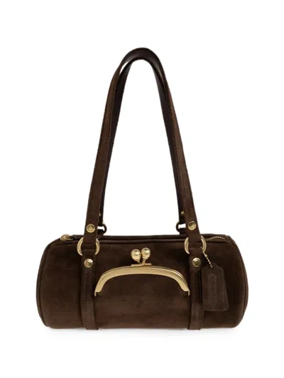 Coach Kisslock Barrel 28 Shoulder Bag In Brown