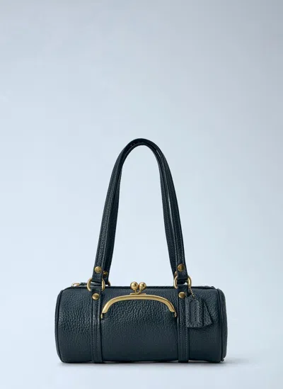 Coach Kisslock Barrel Bag 28 In Black