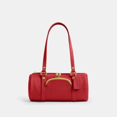 Coach Kisslock Barrel Bag 28 In Brown