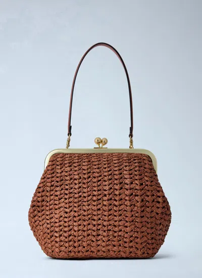 Coach Kisslock Frame Bag 27 In Brown