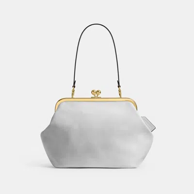 Coach Kisslock Frame Bag 27 In Loved Leather In White