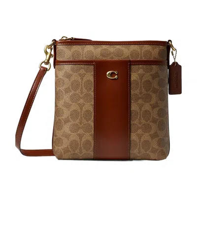 Coach Kitt Monogram Crossbody Bag In Brown