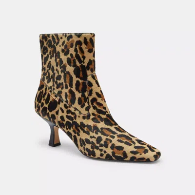 Coach Kitten Heel Bootie With Leopard Print In Multi