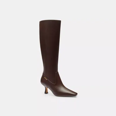 Coach Kitten Heel Tall Boot In Brown