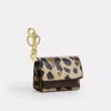 Coach Klare Bag Charm With Signature Canvas And Leopard Print In Brown